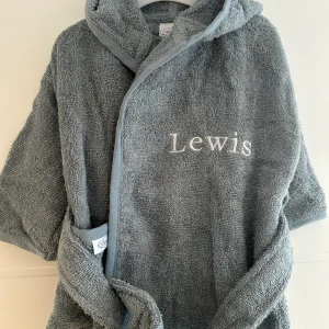 Badjas Uni Line, 0-12mnd — grey/blue