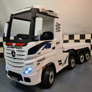 Kinder vrachtwagen Mercedes Actros met aanhanger wit