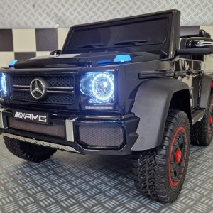 Elektrische kinderauto Mercedes G63 6×6 AMG 1 persoons metallic zwart