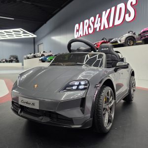Elektrische kinderauto Porsche Taycan 1 persoons 12 volt grijs