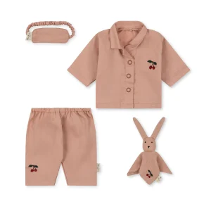 Konges Slojd - Poppen - Pyamaset voor Speelgoedpop met knuffel en Slaapmasker