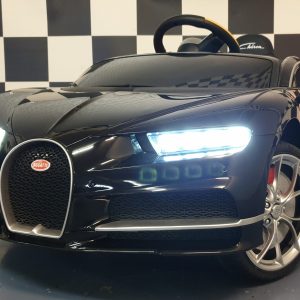 Elektrische kinderauto Bugatti Chiron metallic zwart 12 volt