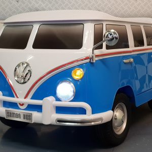 2 persoons volkswagen kinderauto T1 Samba kinderbus 12V 2.4G RC blauw