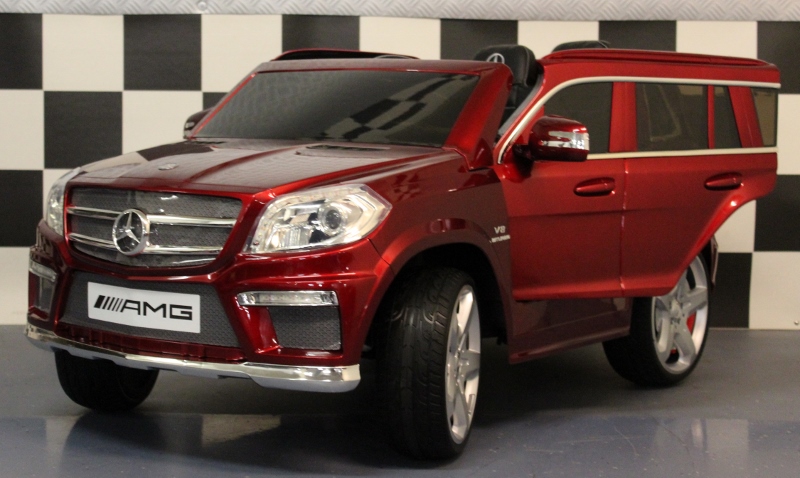 Mercedes elektrische accu kinderauto GL63 12 volt 2.4G RC bediening metallic rood
